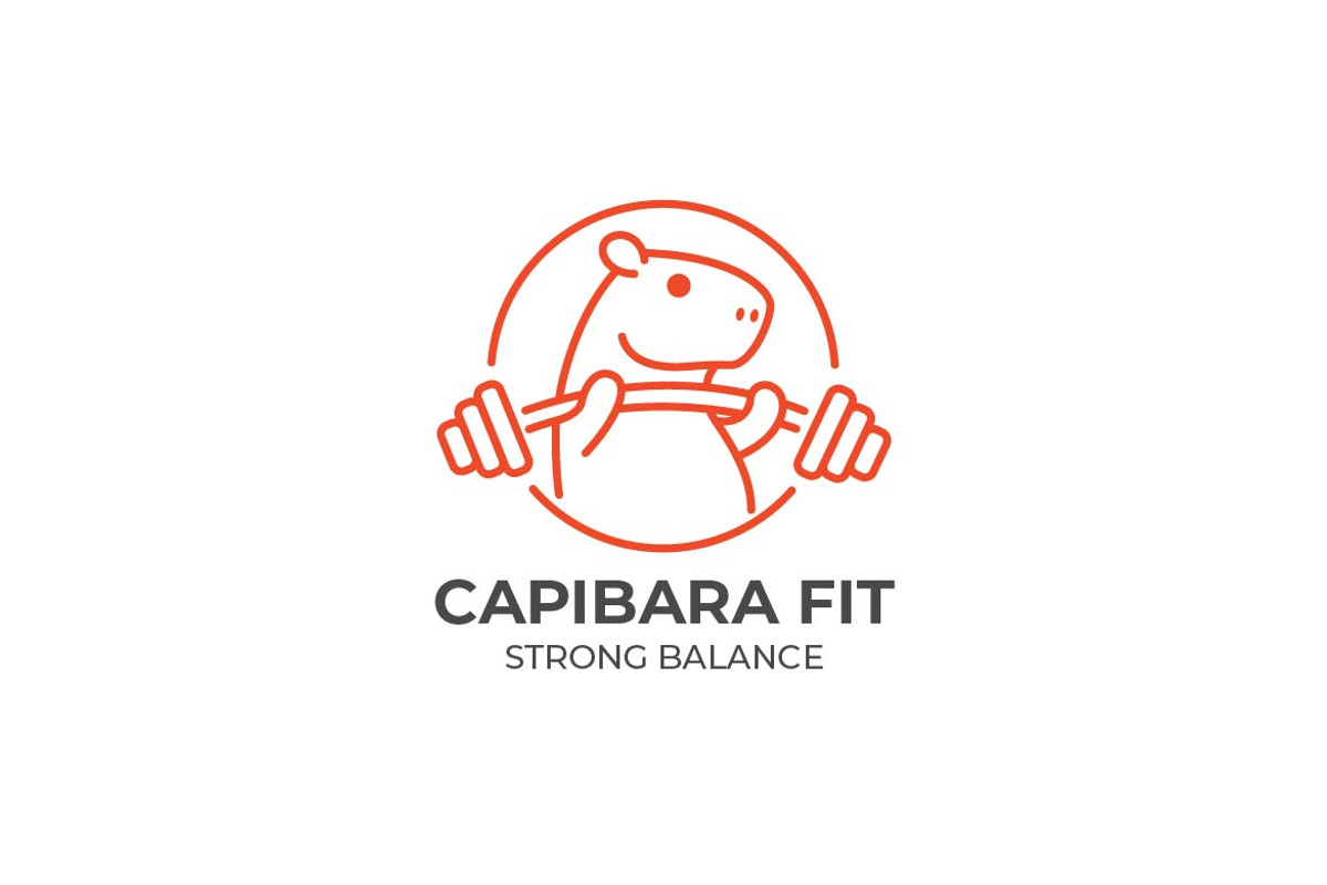 Capibara Fit Monoline Gym Logo, a Graphic by Mightyfire (Photo 2 of 3)