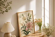 Vintage Pink Lily Wall Art, a Decorative Illustration by elfy creative (Thumbnail 5 of 5)
