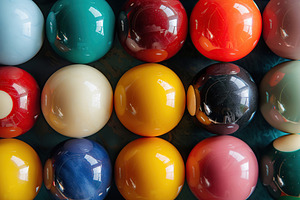 Colorful billiard balls on snooker table, an Arts & Entertainment Photo by AlyaAnd