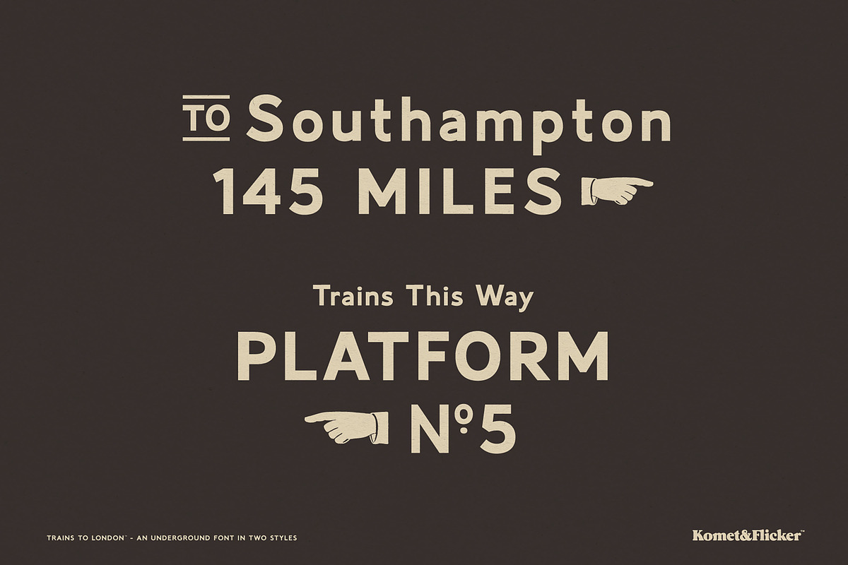 Trains to London, a Sans Serif Font by Komet & Flicker (Photo 6 of 12)