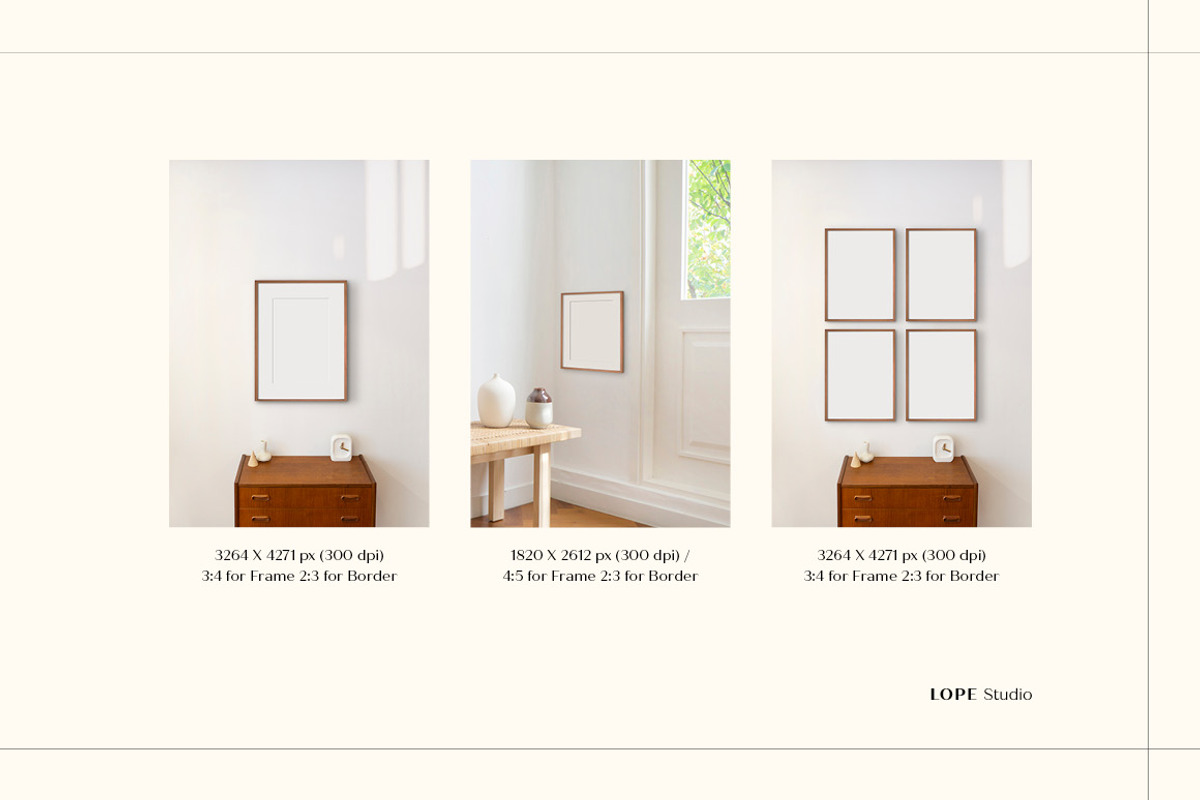 Minimalist Frame Mockup Bundle, a Print Template by LOPEstudio (Photo 3 of 9)
