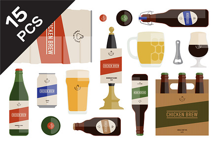 Flat Beer Branding Set 