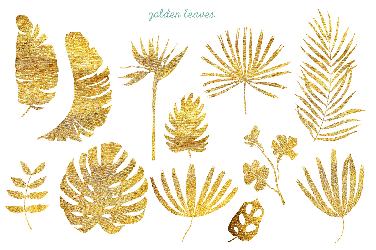 Watercolor Tropical Leaves & Flowers, an Illustration by babenkoirusa (Photo 12 of 17)