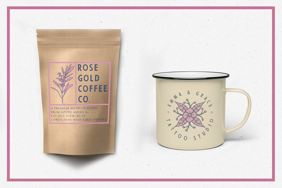 Vintage Flower Logos + extras, a Templates & Theme by Justin Achammer (Photo 5 of 10)
