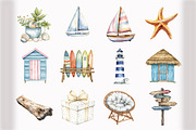 Boho Beach Clipart, an Illustration by Design Market (Thumbnail 2 of 5)