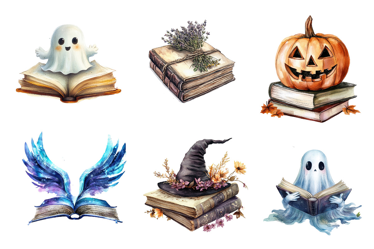 Books & Halloween Clipart, an Illustration by CreationArt (Photo 4 of 4)