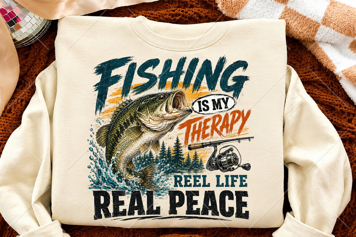 Vintage Fishing is My Therapy PNG, a Seasonal Illustration by Canvas Craft (Photo 4 of 6)
