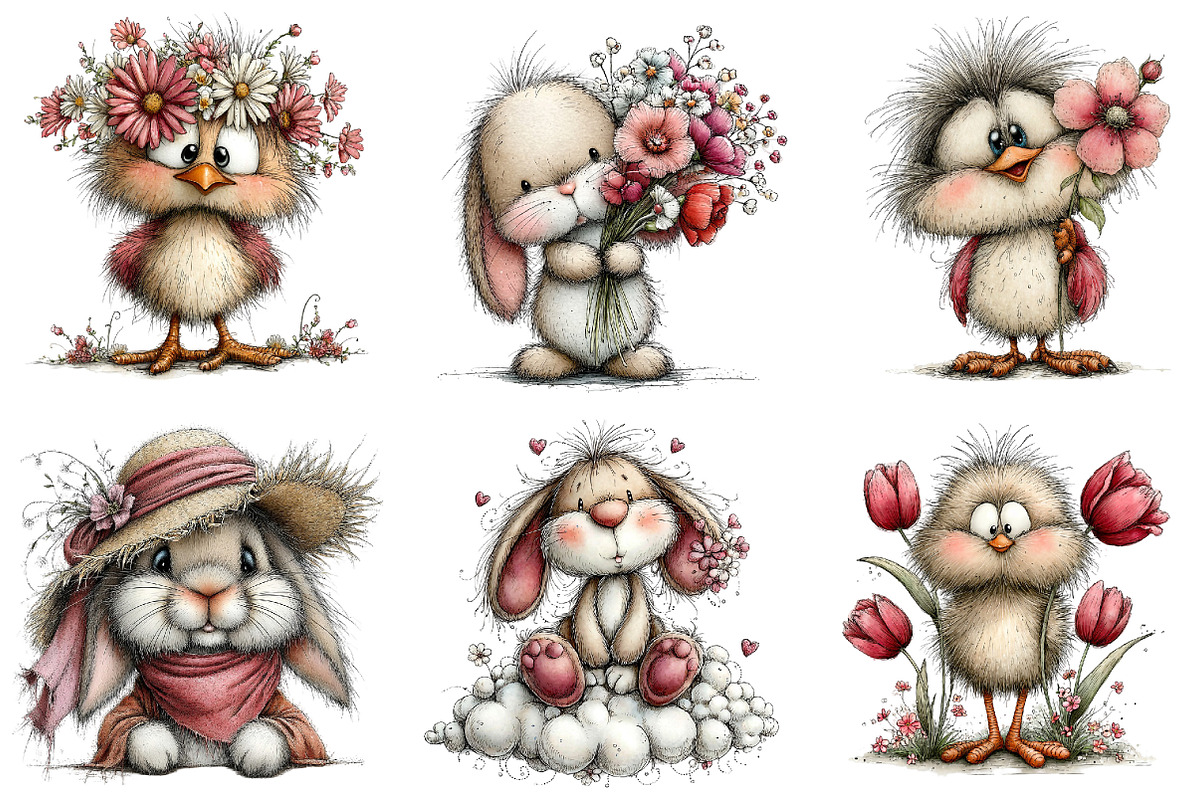 Whimsical Easter Clipart Bundle, an Illustration by Dream Creation (Photo 4 of 6)
