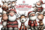 Whimsical Christmas Santa Reindeer, an Illustration by cherrydesign (Thumbnail 1 of 4)