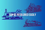Railroad, Train, Locos Vector Art, a Decorative Illustration by TheBlackPixelCo (Thumbnail 3 of 4)