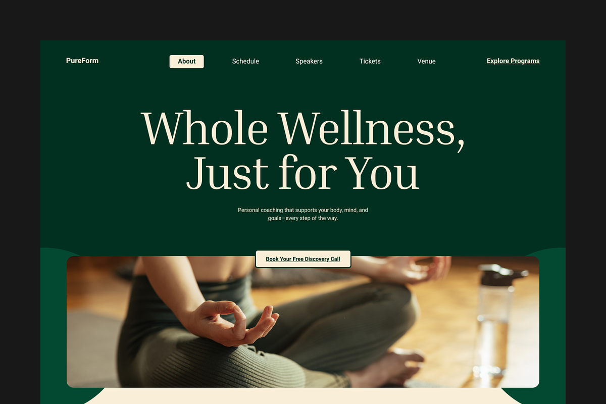 Figma Wellness Coaching Landing Page preview 2