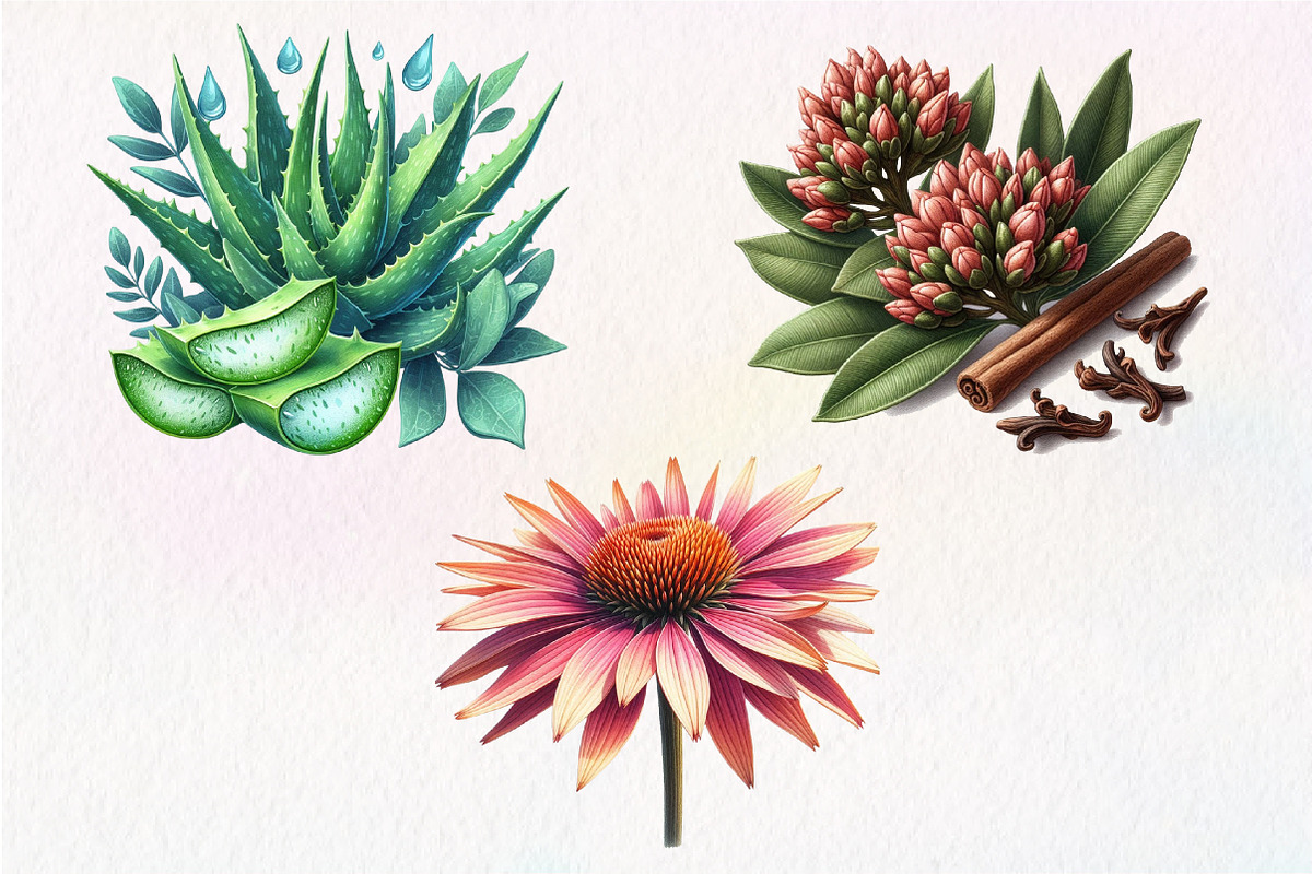 Watercolor Medicine Herbs Clipart, an Illustration by Dream Creation (Photo 5 of 5)