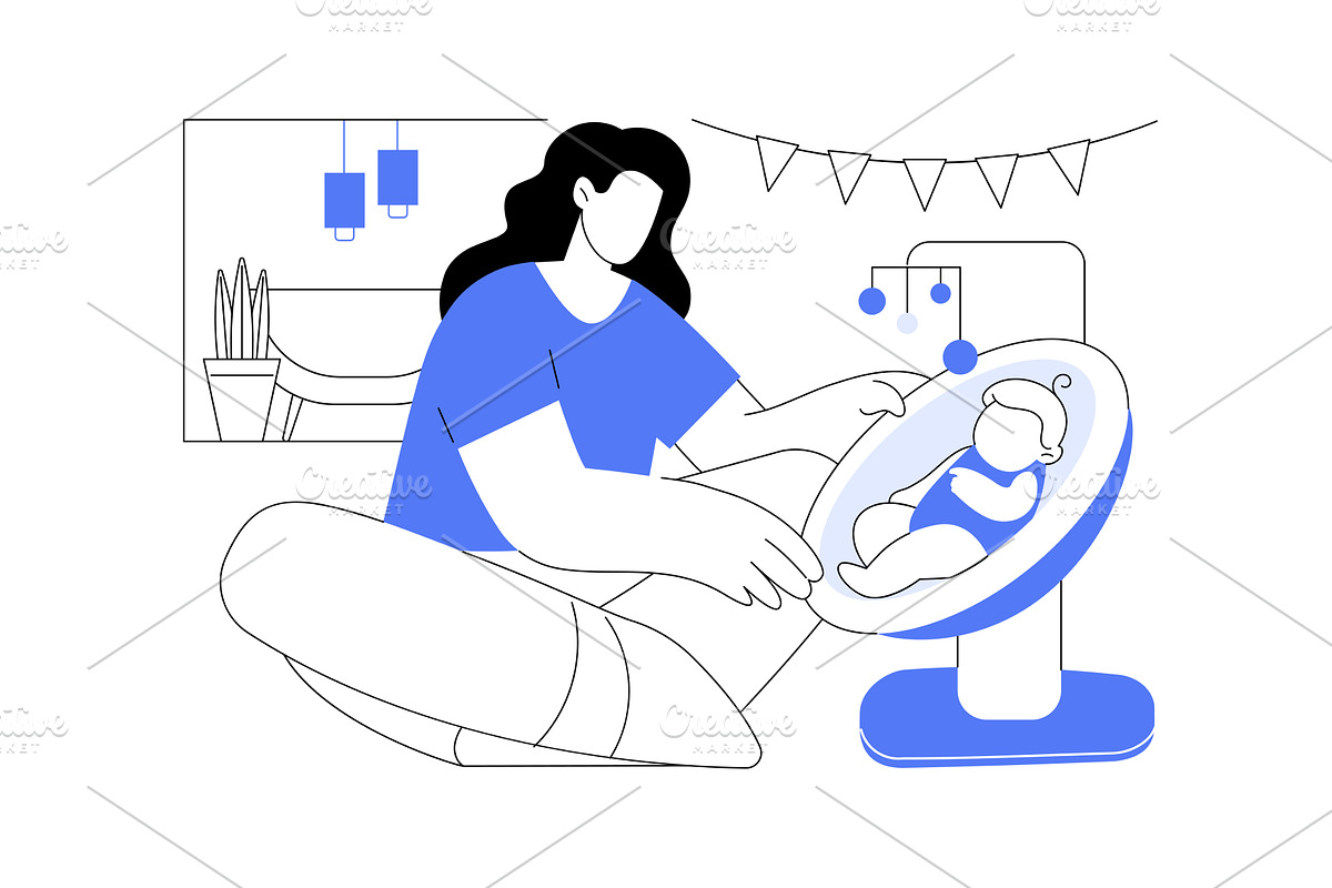 Smart infant seat isolated cartoon, a Person Illustration by Visual Generation