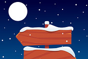 Wooden signpost in snow covered, a Texture Illustration by Vectorbuum (Thumbnail 3 of 3)