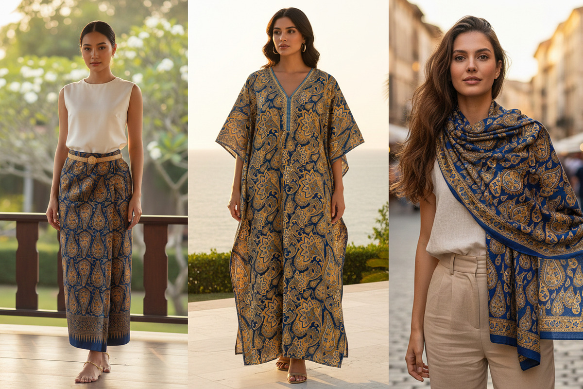 Navy Indian Paisley patterns, a Pattern Graphic by ThaiByGaew (Photo 3 of 3)