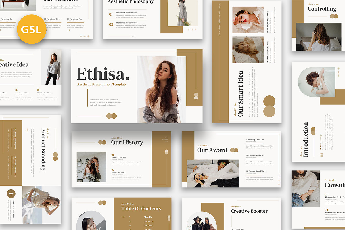 Ethisa Aesthetic Google Slides, a Presentation Template by kerismaker (Photo 1 of 6)