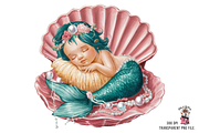 Mermaid PNG, Sea Shell PNG Bundle, a Graphic by Clipart Bloom (Thumbnail 10 of 14)