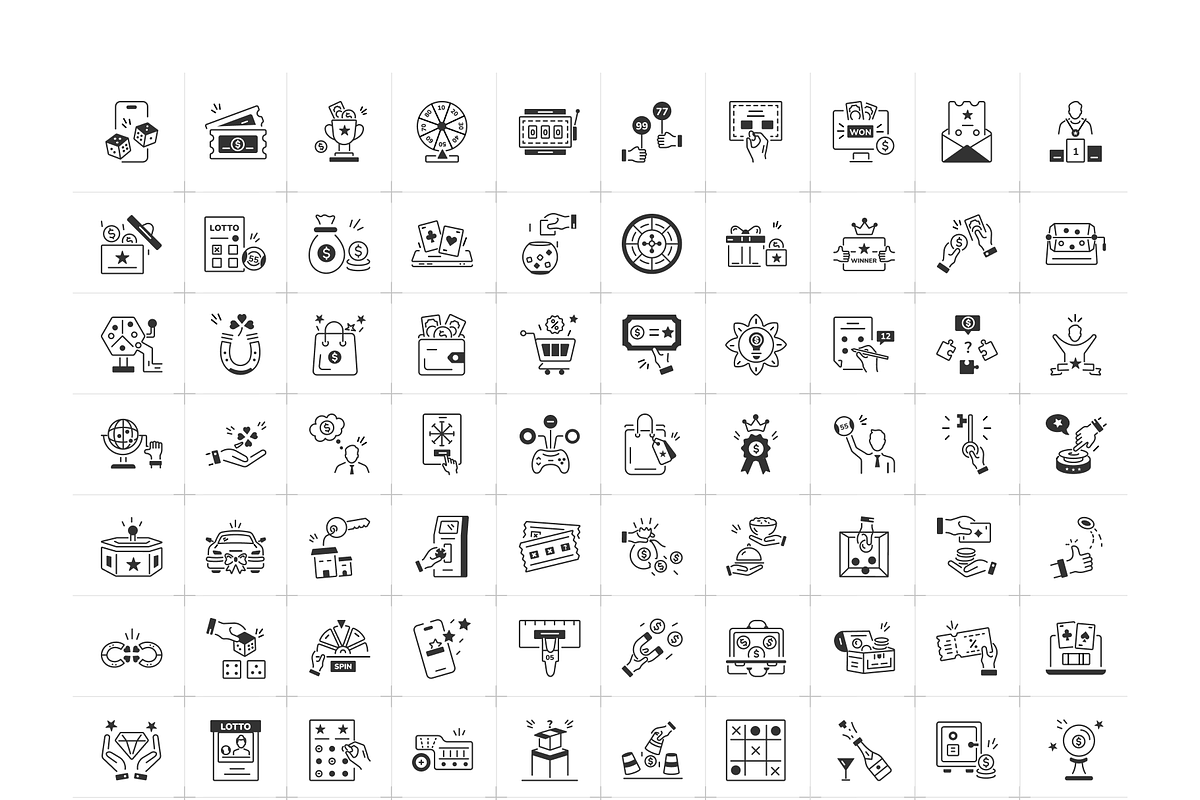 Animated Lottery Icons, an Outline Icon by Prosymbols (Photo 6 of 7)
