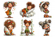 Whimsical Easter Cartoon Girl Clipar, an Illustration by Daily.Designs (Thumbnail 4 of 7)