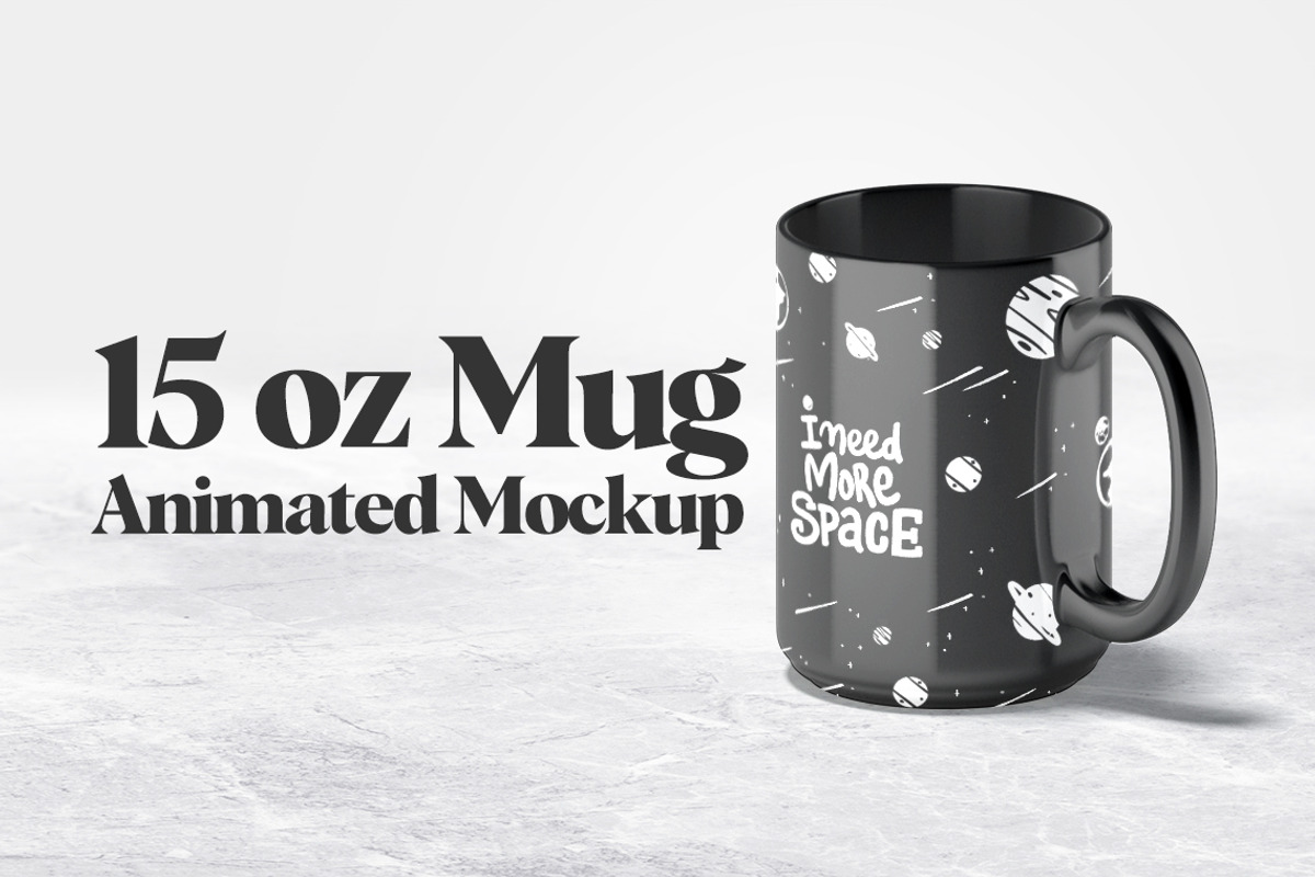 15oz Mug Animated Mockup, a Cups & Container Mockup by rebrandy (Photo 1 of 12)