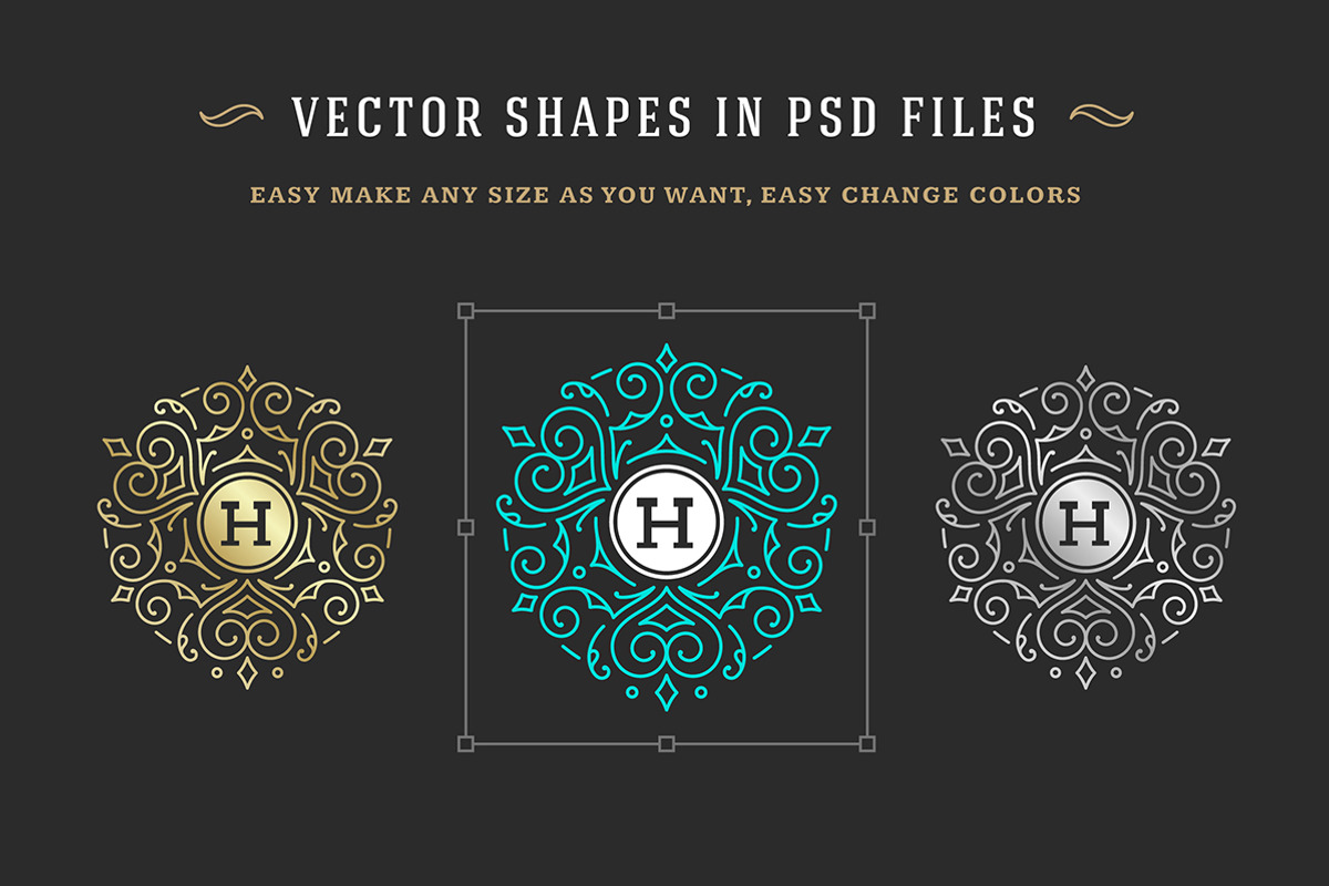 500 ornaments logos & monograms, a Branding & Logo Template by Vasya Kobelev (Photo 25 of 31)
