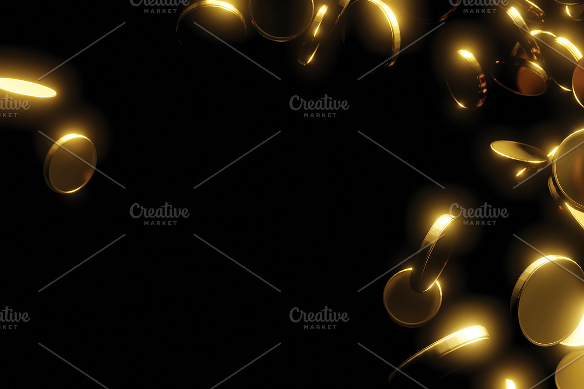 Gold coins falling background, a Finance Illustration by ArtBackground
