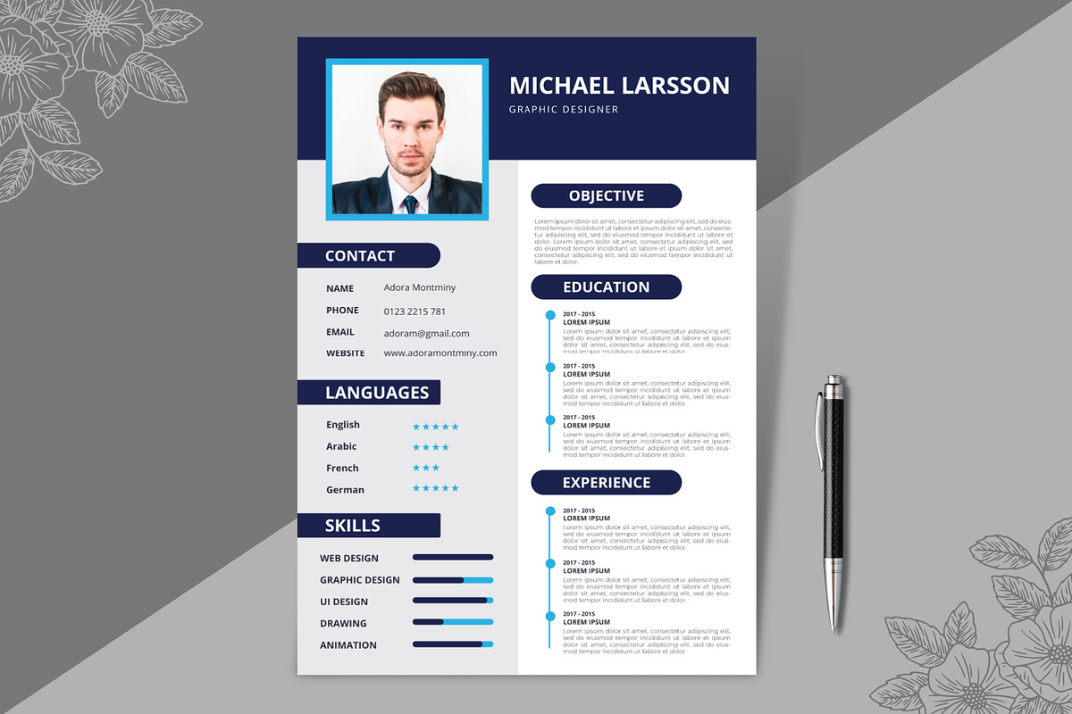 Resume/ CV Template, a Resume Template by Visual Designs