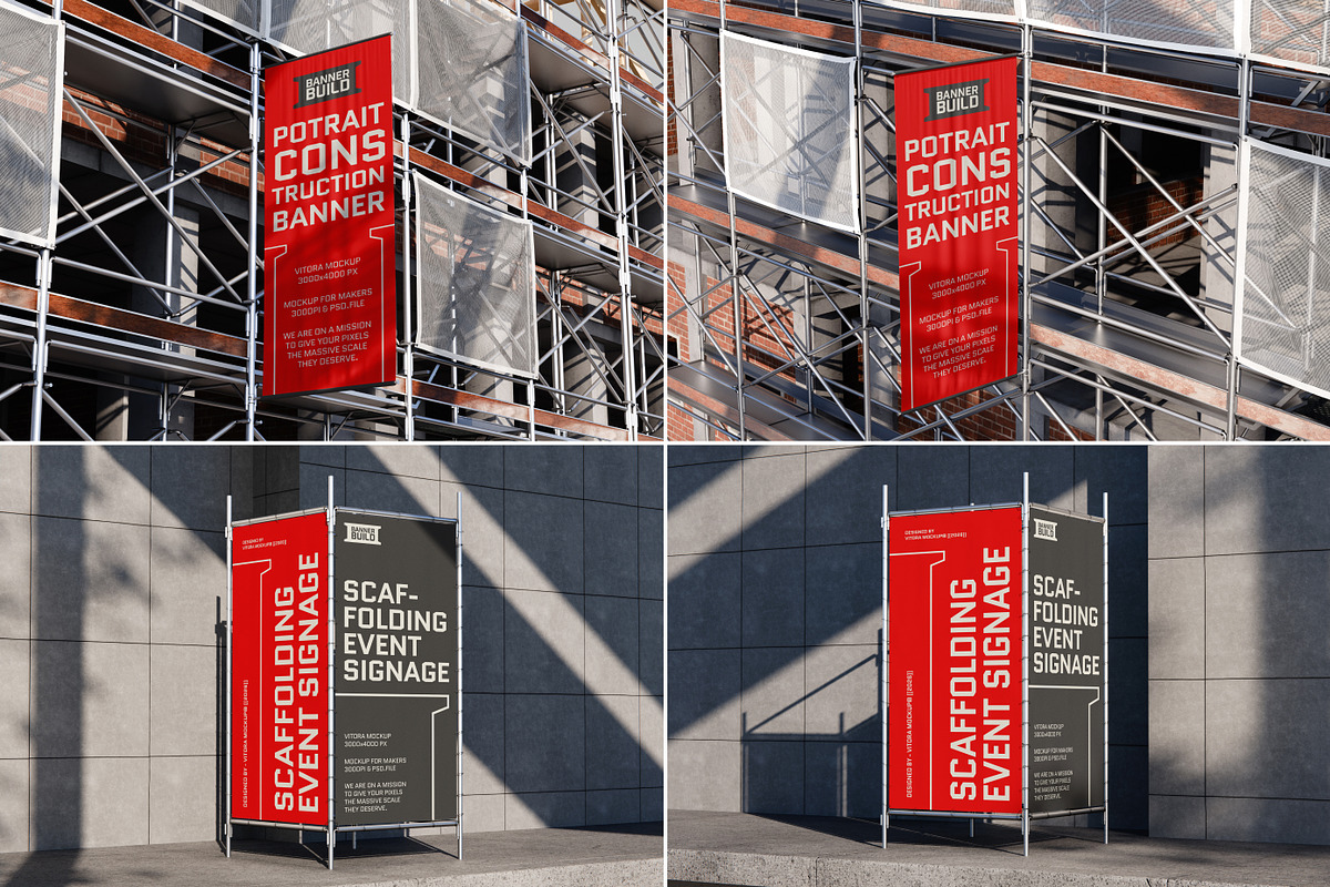 40 Construction Banner Mockup Bundle, a Mockup by Vitora Mockup (Photo 3 of 12)