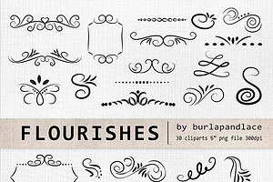 Hand Drawn Flourishes Clipart