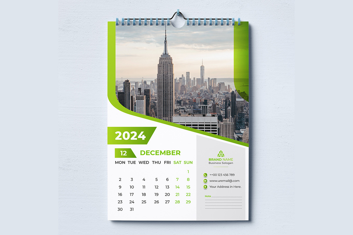 12-page wall calendar 2024, a Templates & Theme by pixelcreatx (Photo 7 of 7)