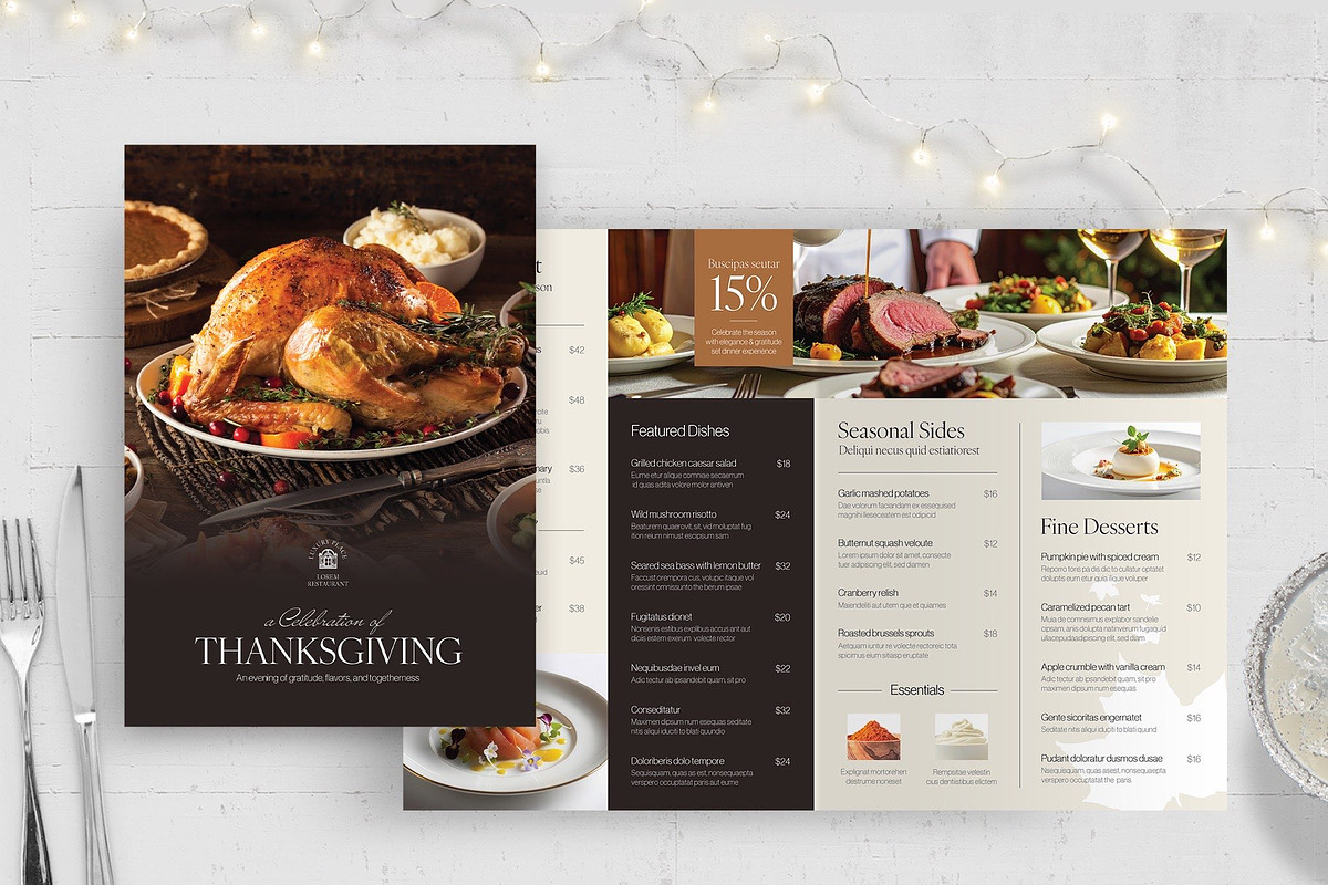 Thanksgiving Dinner Menu Template, a Flyer Template by BrandPacks (Photo 5 of 5)