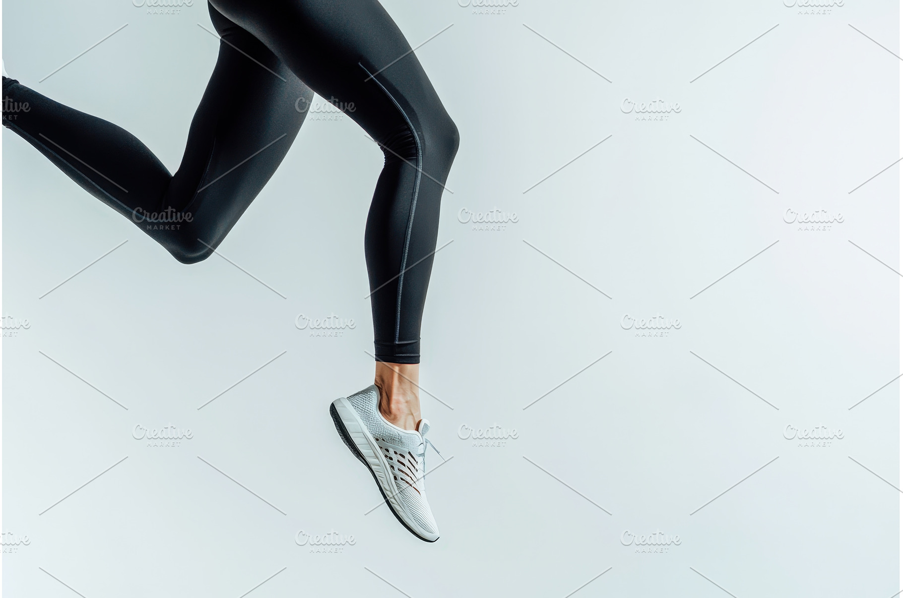 Runner Jumping in Black Leggings and, a Sports & Recreation Photo by Rodica Ciorba