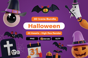 3d Icons Halloween Holiday Pack