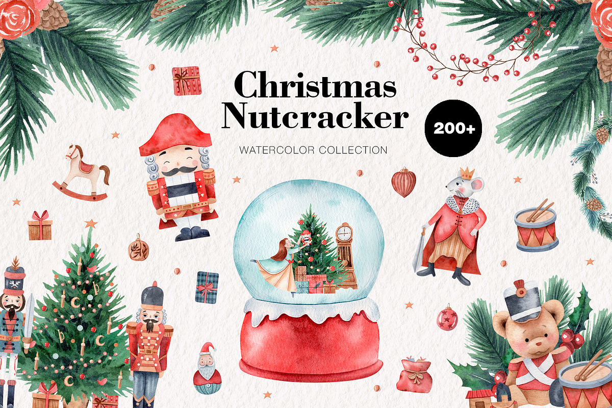 Christmas Nutcracker Watercolor Set, a Decorative Illustration by Art Dari Autumn (Photo 1 of 19)