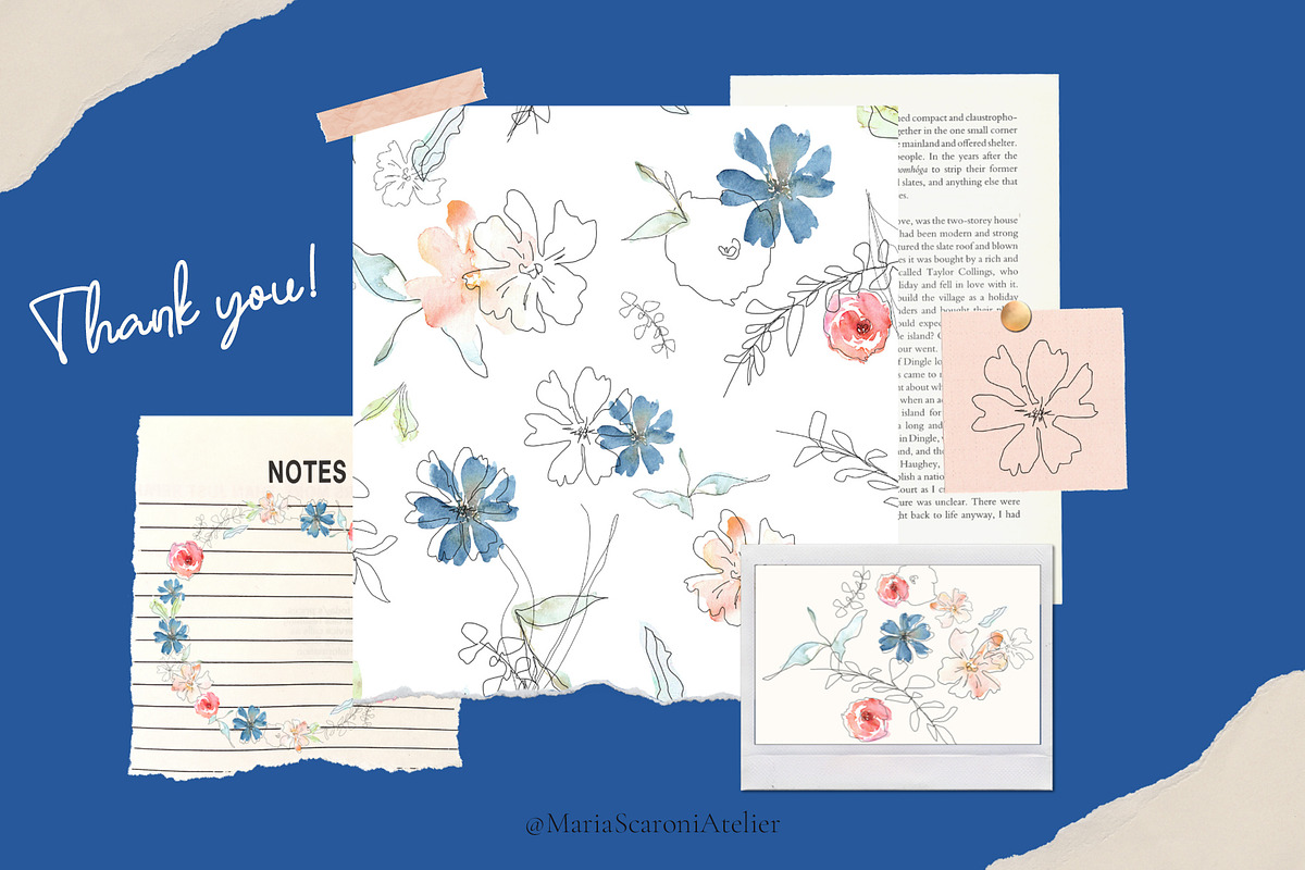Gentle Garden Watercolor Flowers, a Decorative Illustration by MariaScaroniAtelier (Photo 6 of 7)