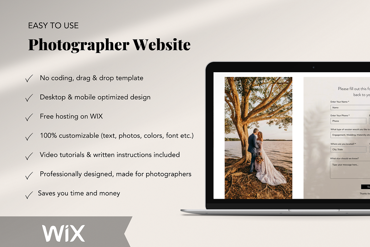 Wedding Photographer Website WIX, a Wix Template by Warmsoulgallery (Photo 8 of 10)