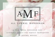 All Formal Monogram Plus Borders, a Serif Font by INKMETHIS (Thumbnail 1 of 4)