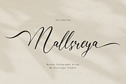 Mallsreya Beauty Calligraphy Script, a Script Font by gracetype_studio (Thumbnail 1 of 12)