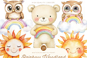 Boho Rainbow Woodland Animals, an Animal Illustration by SparkyDesignsUS (Thumbnail 1 of 9)