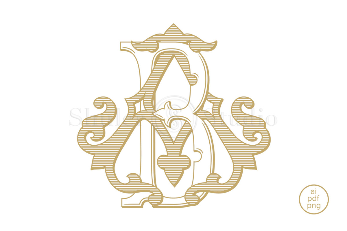 AB Monogram BA Monogram, an Illustration by Shuler Studio (Photo 2 of 6)