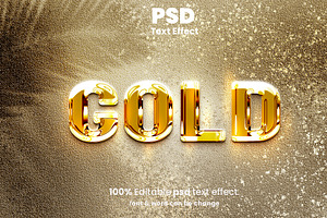 Glossy Gold Liquid Text Effect