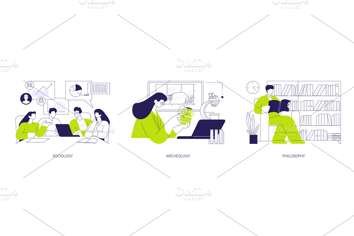 Sociocultural science isolated, an Education Illustration by Visual Generation