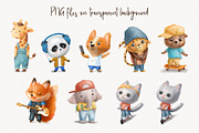 Cool Animals Characters, an Animal Illustration by ElenaPlatovaArt (Thumbnail 2 of 7)