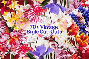 70 Vintage Floral Cut-Outs