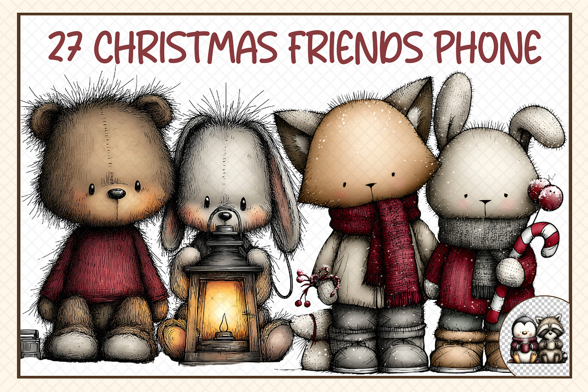 Christmas Friends Phone, an Illustration by cherrydesign (Photo 1 of 3)