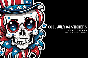 Cool July 04 Stickers, an Object Graphic by Digital Art Creations