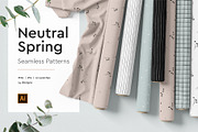 Neutral Spring Seamless Patterns, a Pattern Graphic by Marinastu (Thumbnail 1 of 7)