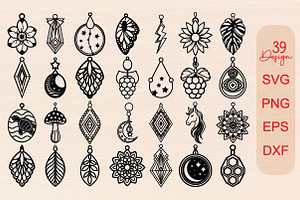 Trendy Earrings Laser Cut Svg bundle, an Object Graphic by jannatulpakhi
