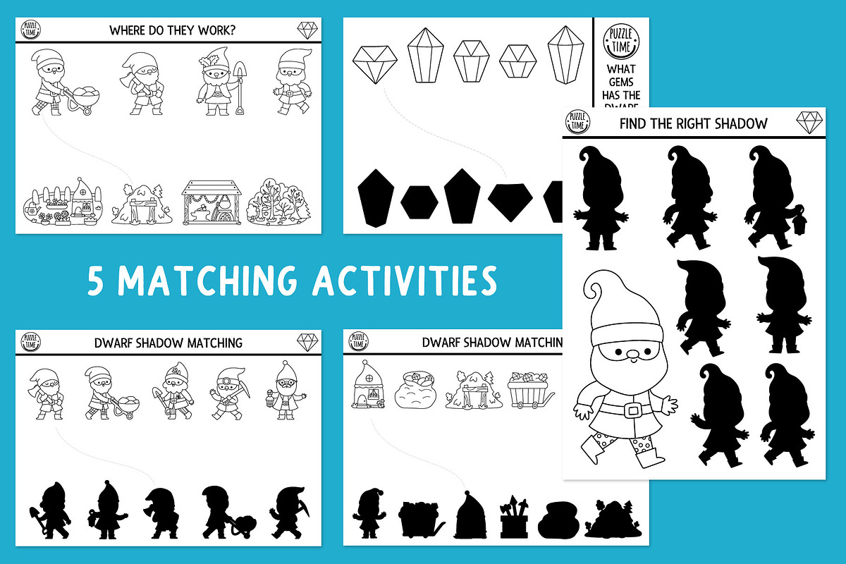 Dwarf coloring games and activities, an Education Illustration by Lexi Claus (Photo 4 of 16)