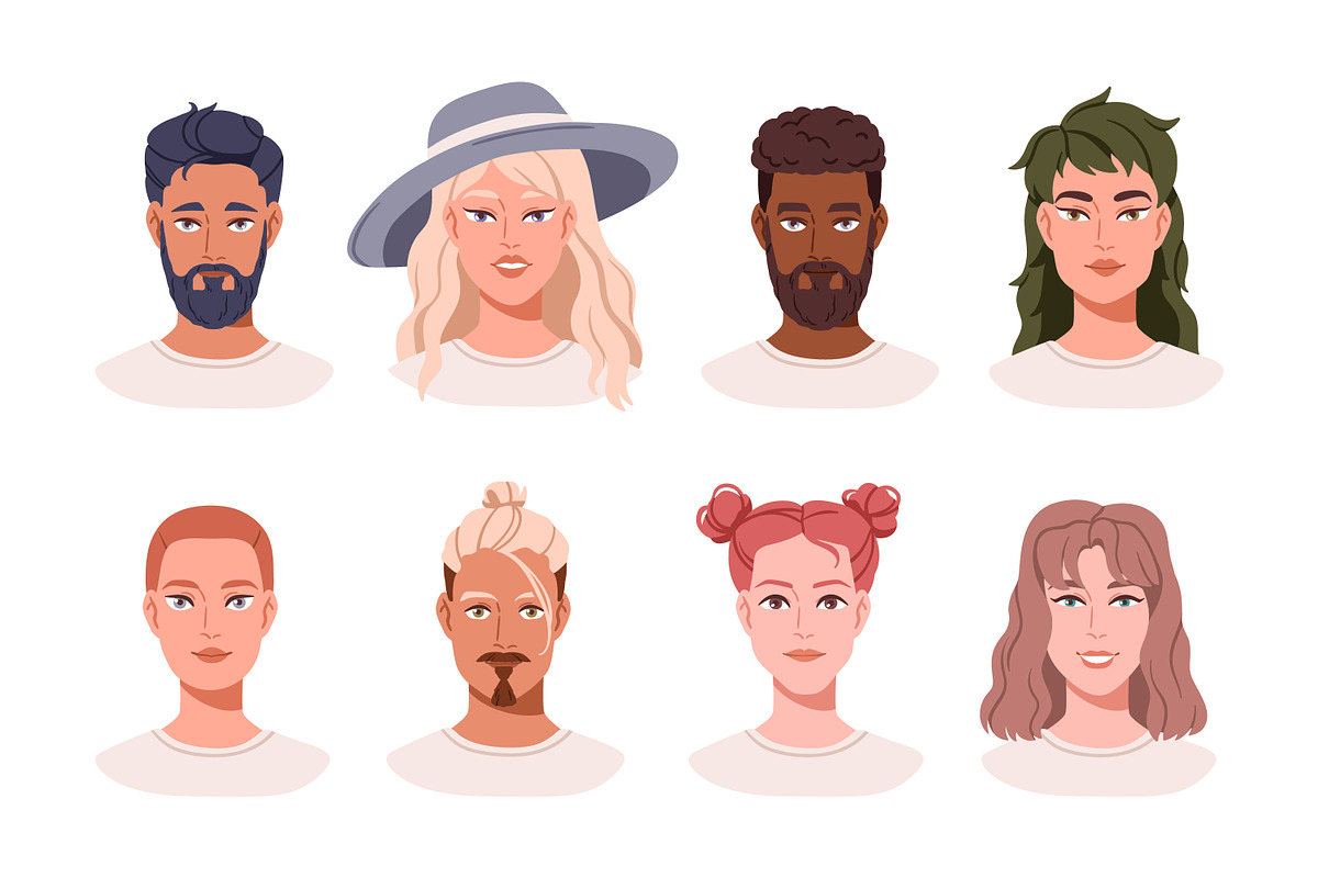 Diverse people avatars set, a Person Illustration by Good Studio (Photo 3 of 5)